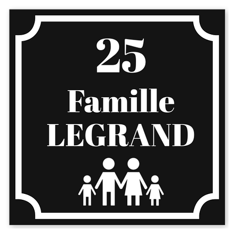 Étiquette de boite aux lettres - Plastique gravée sur mesure - 75x75 mm - Noir - Adésif - Plaqueomatic.fr