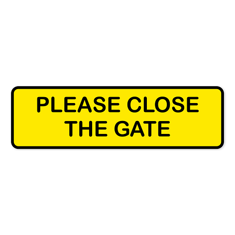 Gate Signs - Personalised - Yellow/Black - Plastic - 170x50mm - Signomatic.co.uk