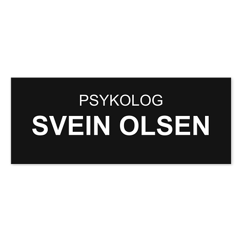 Firmaskilt - Plast gravyr - Svart - Skiltmax.no