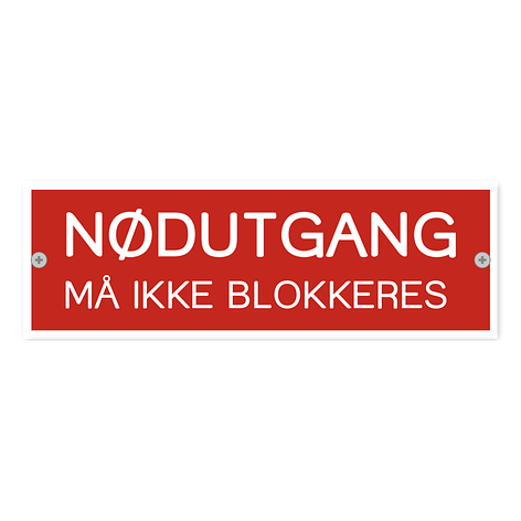 Brannskilt - Lage skilt selv - Rød/Hvit- 150x49mm - Plast- Skiltmax.no