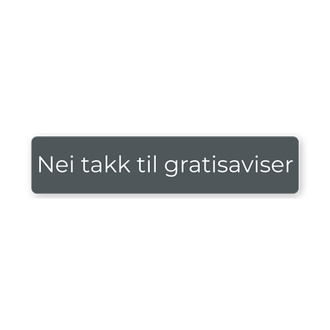 Nei takk til gratisaviser - Lage skilt selv - Dørskilt - Grå/hvit - Klistremerke - Skiltmax.no