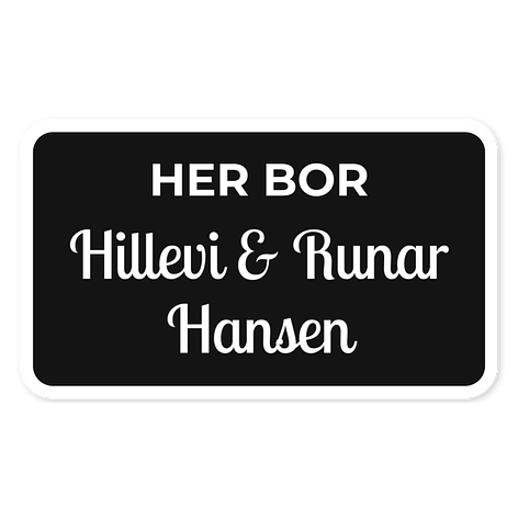 Dørskilt Gravyr - Lage skilt selv - Svart/Hvit - 120x70mm - Plast - Skiltmax.no