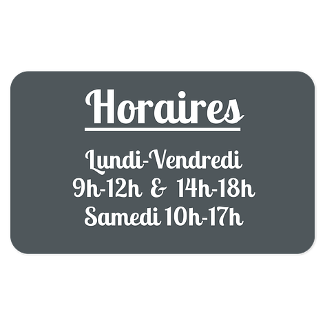 Plaques de magasins - Plaque personnalisée - Gris/Blanc - Plastique - Plaqueomatic.fr