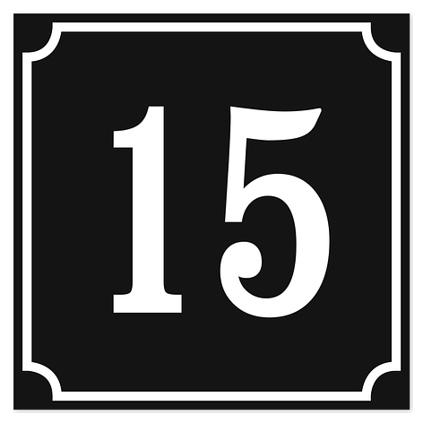 Plaque numéro maison - Plastique gravé - Noir - 150x150 mm - Plaqueomatic.fr