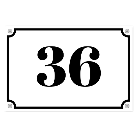 Plaque de numéro de maison - Plaque personnalisée - Blanc/Noir - Plastique - Plaqueomatic.fr