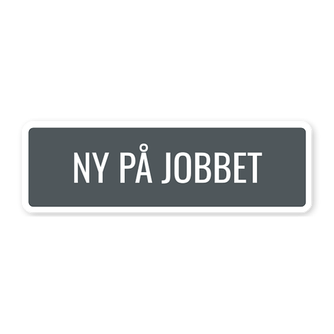 Namnskylt ny på jobbet - Egen design - Graverad plast - 80x25mm - skyltmax.se