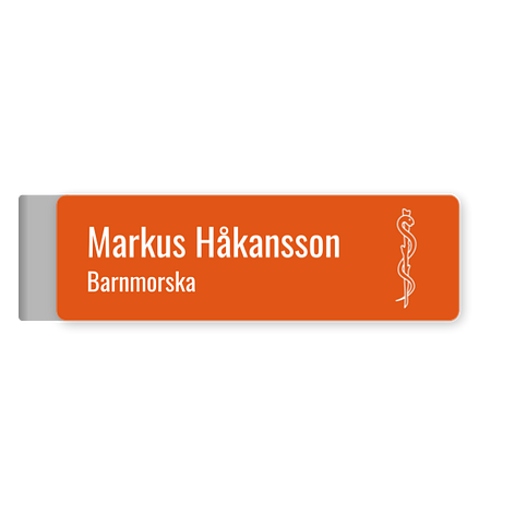 Namnskylt Barnmorska - Graverad plast - 80x25mm - skyltmax.se