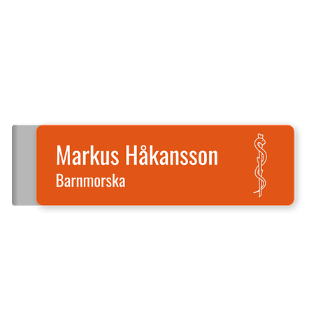 Namnskylt Barnmorska - Graverad plast - 80x25mm - skyltmax.se