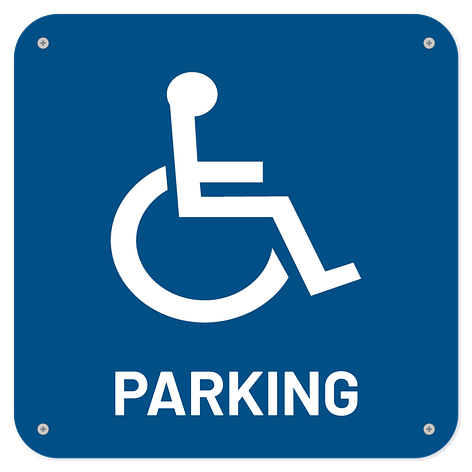 Panneau parking handicapé​ - Plastique - 200x200 mm - Plaqueomatic.fr