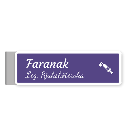 Namnskylt sjukvård - Egen design - Plast gravyr - 80x25mm - skyltmax.se