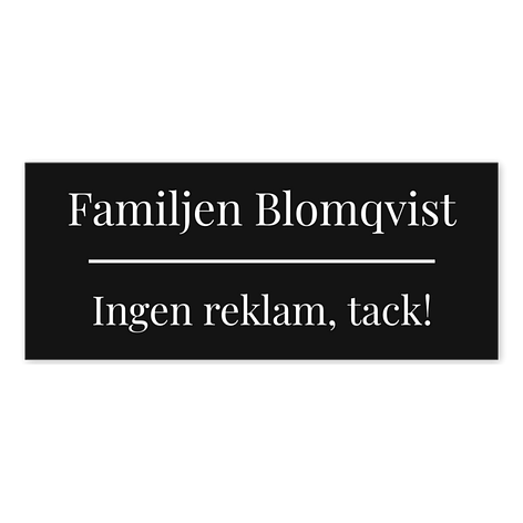 Skylt till brevlåda ingen reklam - Egen design - Aluminium - 120x50mm - skyltmax.se