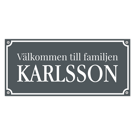 Välkommenskylt - Egen design - Plast - 220x100mm - skyltmax.se