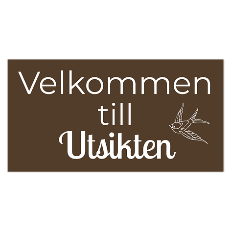 Hytteskilt - Lage skilt selv - Brown/Hvit - Plast - 250x130mm - Skiltmax.no