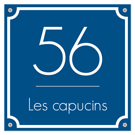 Plaque en plastique - Plaque personnalisée - Bleu/Blanc - Plastique - Plaqueomatic.fr