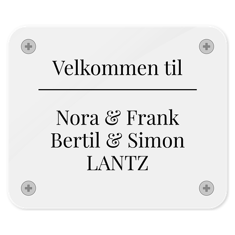 Dørskilt akryl - Lag selv - 120x100 mm - Skiltmax.no