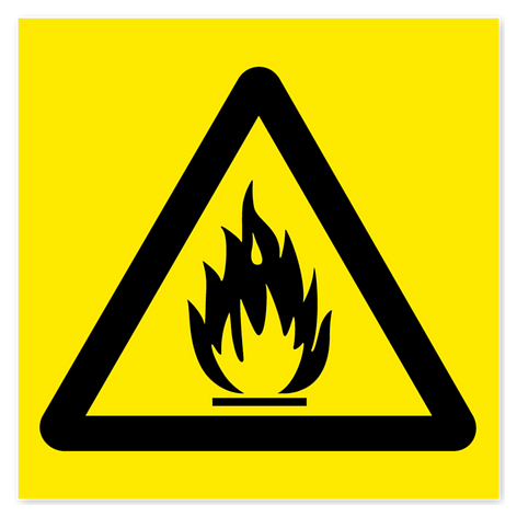 Panneau d'avertissement personnalisé - Autocollant 100x100mm - Jaune/Noir - Plaqueomatic.fr