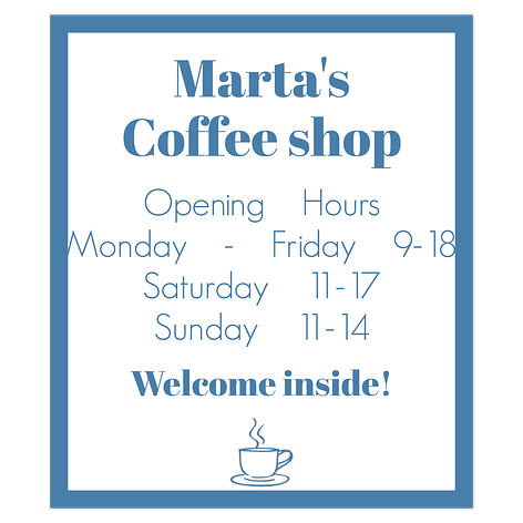 Shop sign - Personalised - White/Blue - Plastic - Signomatic.co.uk