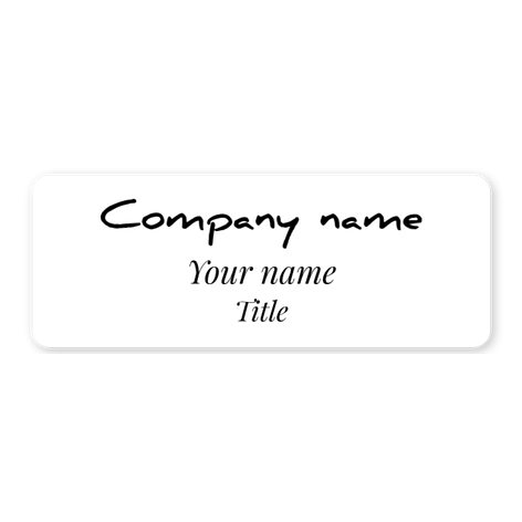 Personalised name badge - 80x30mm - Plastic - Signomatic.co.uk