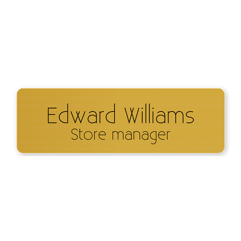 Custom name badge - Engraved / Gold - 80x25 mm - Signomatic.co.uk