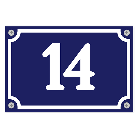 Panneau en aluminium - Plaque personnalisée - Plaques de numéro de maison - Bleu/Blanc - Aluminium - Plaqueomatic.fr
