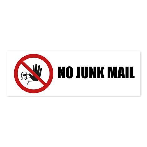 No junk mail sticker - Design your own - Signomatic.co.uk