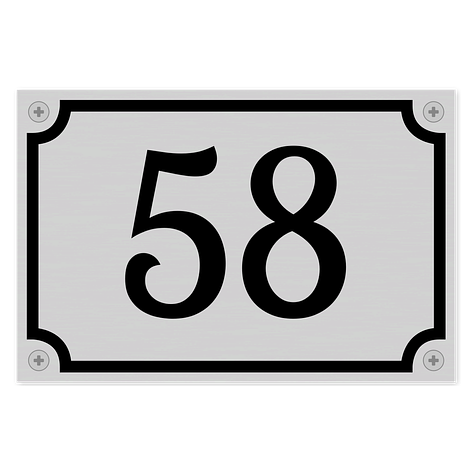 Apartment number signs - Personalised - Silver/Black - Aluminium - Signomatic.co.uk