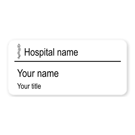 Nursing care name badges - Personalised - White/black - Name badge engraving - Signomatic.co.uk