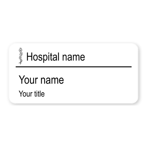 Nursing care name badges - Personalised - White/black - Name badge engraving - Signomatic.co.uk