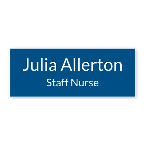 Staff nurse name badges - Personalised - Blue/white - Name badge engraving - Signomatic.co.uk