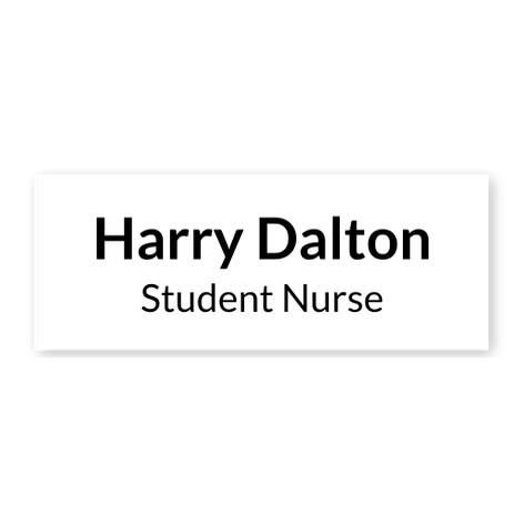 Student nurse name badges - Personalised - White/black - Name badge engraving - Signomatic.co.uk