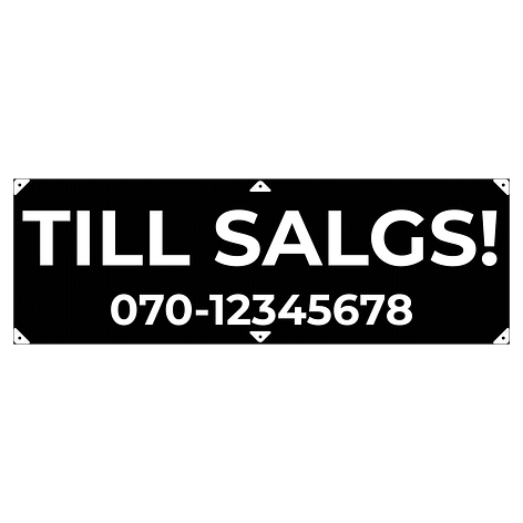 Bannere - Lage selv - Svart/Hvit - 1500x500mm - Skiltmax.no