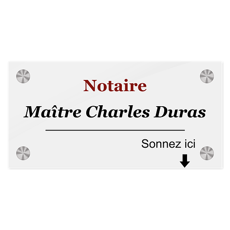Plaques d'entreprise - 200x100mm - Plexiglas - Plaqueomatic.fr