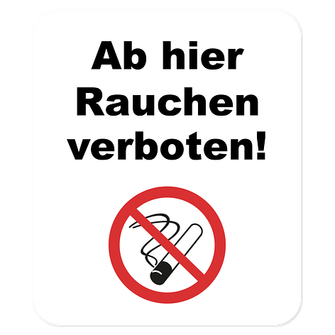 Rauchen Verboten-Schild - Selbst gestalten - Weiß/Schwarz/Rot - Aufkleber - Schildermaxe.at