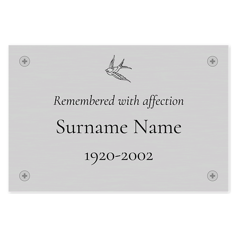 Custom memorial sign - 150x100mm - Aluminium - Signomatic.co.uk