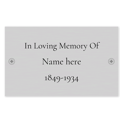 Custom memorial sign - 130x80mm - Aluminium - Signomatic.co.uk