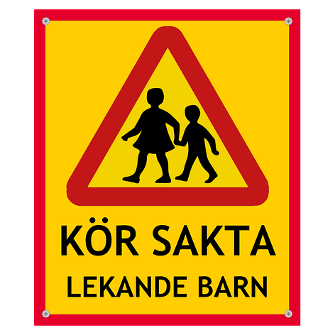 Lekande barn-skyltar - Egen design - 250x297mm - Skyltmax.se