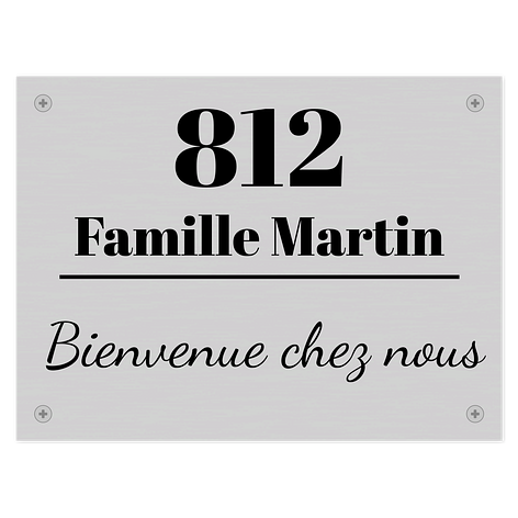 Plaque bienvenue en aluminium personnalisée - Plaque de bienvenue sur mesure - 200x150mm - Aluminium/Noir - Signomatic.be