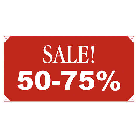 Reklameskilt bannere - Lage skilt selv – Hvit/Rød - 1000x500mm - Skiltmax.no