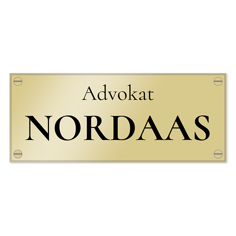 Messingskilt - Lage skilt selv - Dorskilt - Gull/Svart - 170x70mm - Skiltmax.no