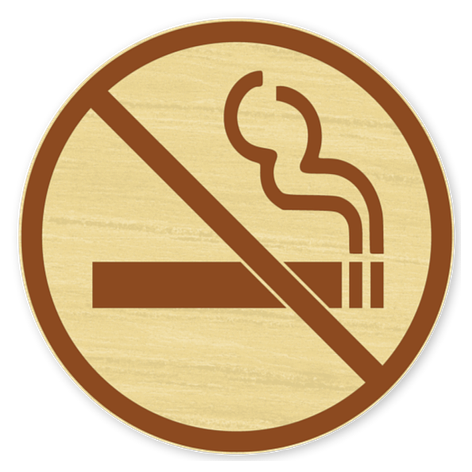 Røykning forbudt-skilt - Lage skilt selv - 75x75mm - Tre - Skiltmax.no