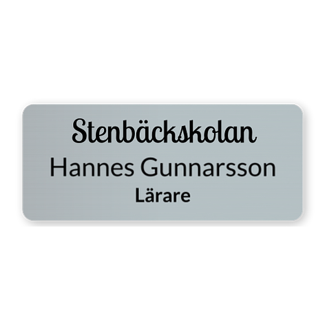 Namnskylt - Egen design - Graverad plast - 60x25mm - skyltmax.se