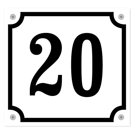 House number - Personalised - Black/White - Aluminium sign - Signomatic.co.uk