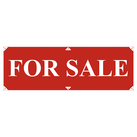 For sale banner - Personalised - Red/White - Plastic - Signomatic.co.uk