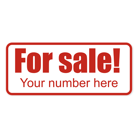 For sale sign - Personalised - Red/White - Plastic - Signomatic.co.uk