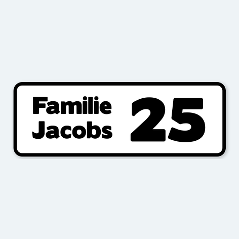 Brild - Universal nameplate for mailboxes (56 to 70 mm, white, Plastic