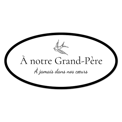 Plaque funéraire en plastique gravée - Ovale -200x100mm - Blanc/Noir -Plaqueomatic.fr