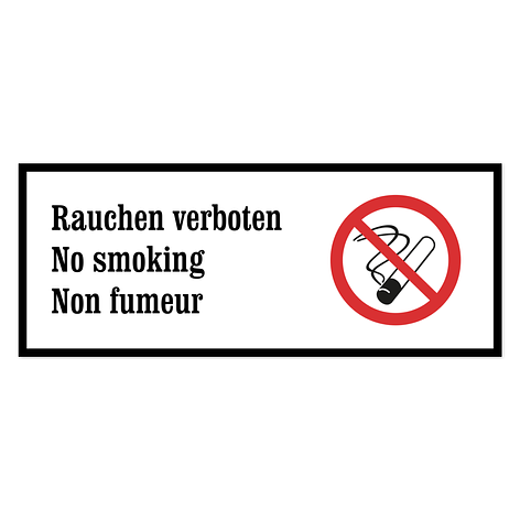 Rauchen Verboten-Schild - Selbst gestalten - Weiß/Schwarz/Rot - Aufkleber - Schildermaxe.at