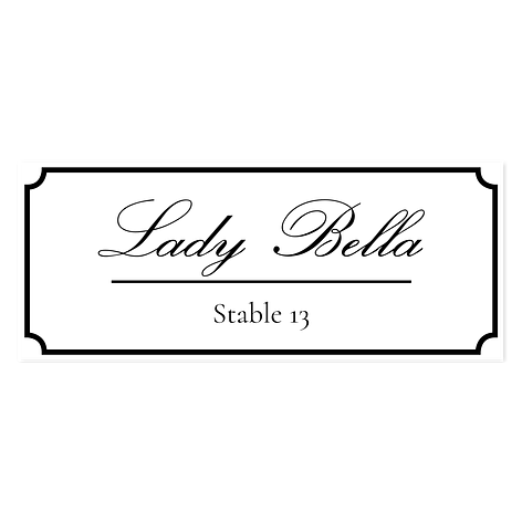 Horse name plates - Personalised - Plastic - Black/white - Signomatic.co.uk