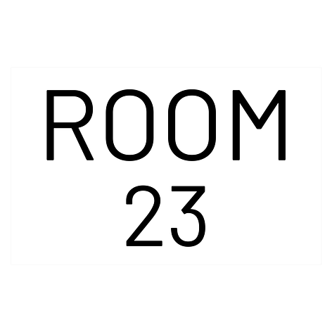 Room number sticker - Personalised - Vinyl text - Black - 214x136mm - Signomatic.co.uk