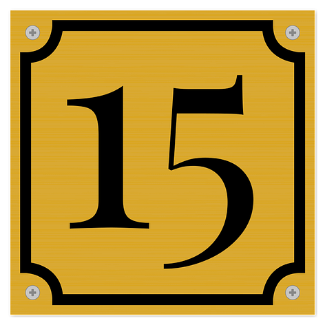 House number - Personalised - Gold/black - Aluminium sign - Signomatic.co.uk